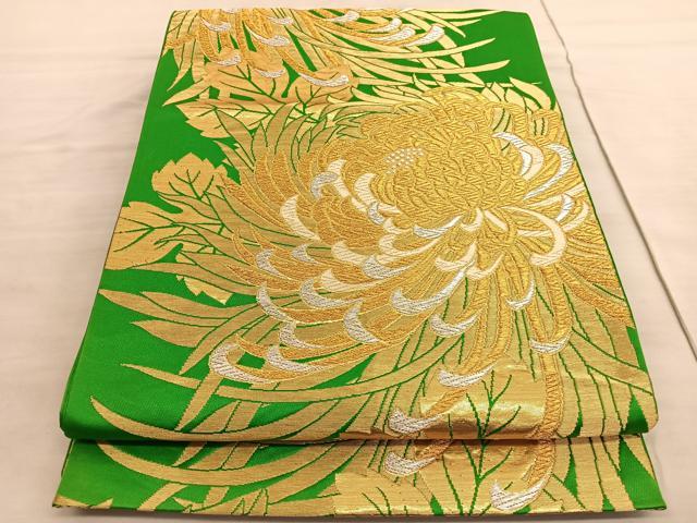 平和屋着物◎六通柄袋帯 唐織 乱菊 金銀糸 正絹 逸品 BAAV8538hv
