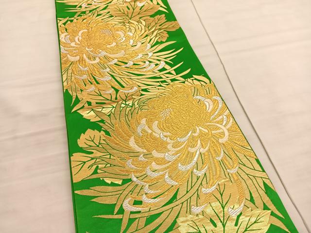 平和屋着物◎六通柄袋帯 唐織 乱菊 金銀糸 正絹 逸品 BAAV8538hv