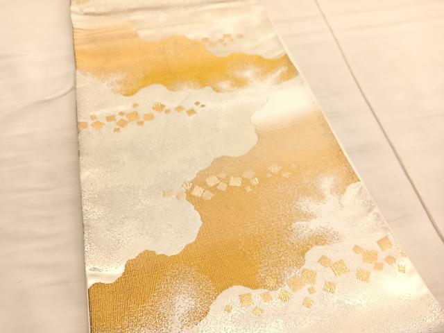 平和屋着物◎六通柄袋帯 箔散らし文様 金銀糸 正絹 逸品 BAAV8551hv