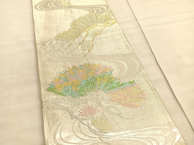 平和屋着物◎六通柄袋帯 浜松文 金銀糸 正絹 逸品 BAAV8563hv