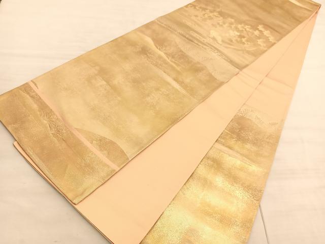 平和屋着物◎六通柄袋帯 遠山楓文 金糸 正絹 逸品 BAAV8601hv