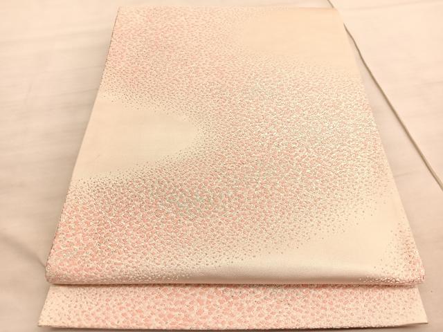 平和屋着物◎六通柄袋帯 唐織 小花流し 銀糸 正絹 逸品 BAAV8614hv