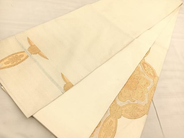 平和屋着物◎太鼓柄袋帯 綴れ 七宝華紋 金糸 正絹 逸品 BAAV8641hv