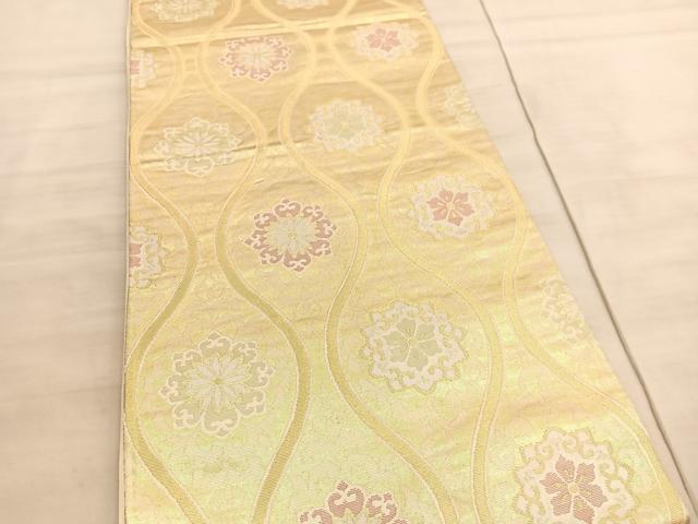 平和屋着物◎六通柄袋帯 立涌花文 金糸 三越扱い 正絹 逸品 BAAV8646hv