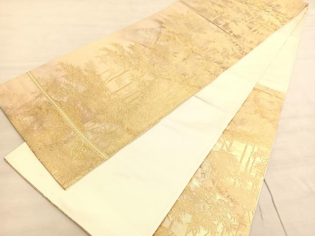 平和屋着物◎西陣 六通柄袋帯 笹竹文 金糸 正絹 逸品 BAAV8688hv