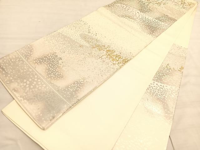 平和屋着物◎六通柄袋帯 箔散らし文様 金銀糸 正絹 逸品 BAAV8711hv