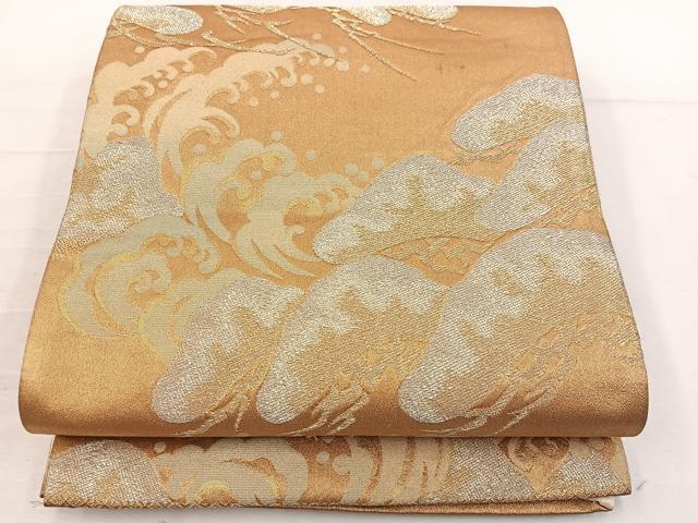 平和屋着物◎六通柄袋帯 浜松文 金銀糸 正絹 逸品 BAAV9162mz