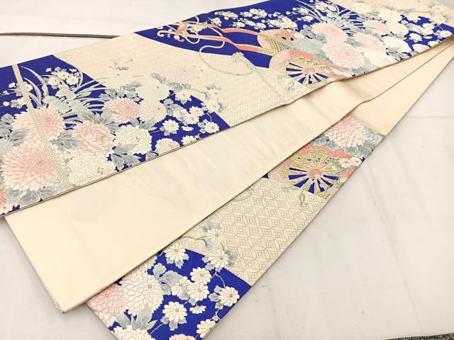 平和屋着物◎六通柄袋帯 花車文 金銀糸 正絹 逸品 BAAV9184mz