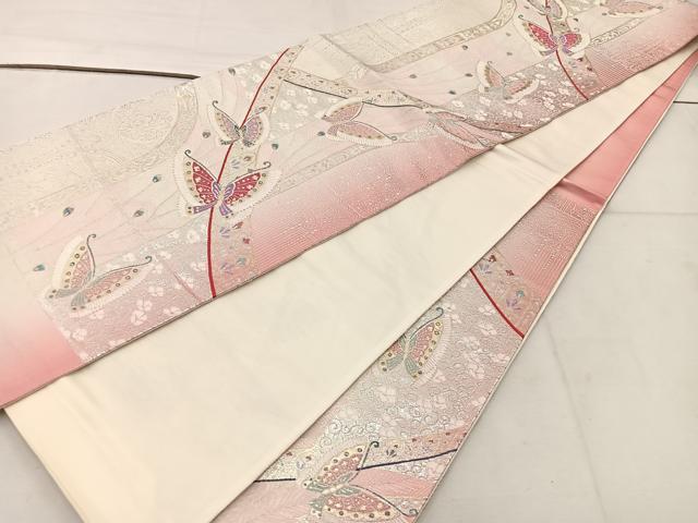 平和屋着物◎西陣 六通柄袋帯 北欧ロマン 舞蝶花文 正絹 逸品 BAAV9186mz