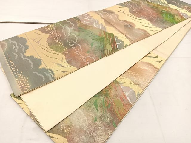 平和屋着物◎六通柄袋帯 ふるさと 金糸 引箔 正絹 逸品 BAAV9188mz