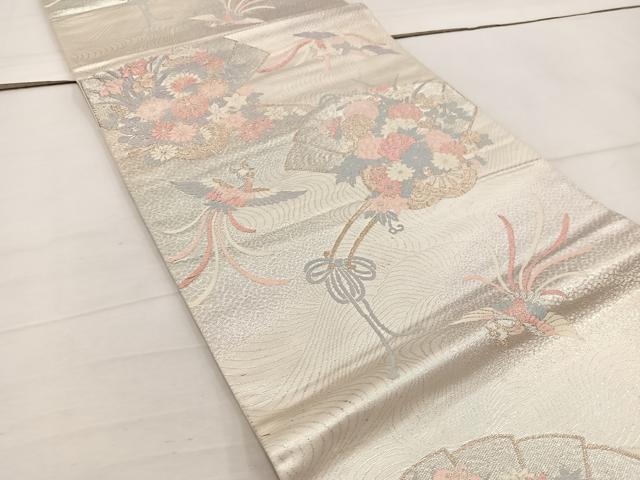 平和屋着物◎六通柄袋帯 唐織 鳳凰花車文 金糸 正絹 逸品 BAAV9278mz