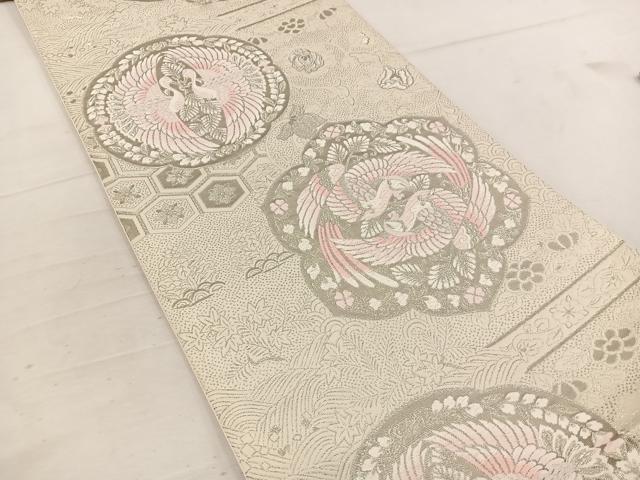 平和屋着物◎六通柄袋帯 唐織 正倉院古代裂 プラチナ箔 正絹 逸品 BAAV9346mz