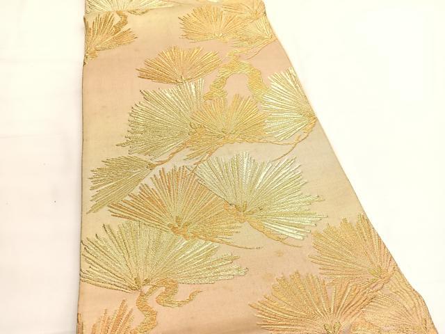 平和屋着物◎六通柄袋帯 松 金糸 正絹 逸品 BAAV9406hv