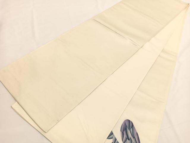 平和屋着物◎太鼓柄袋帯 孔雀 引箔 正絹 逸品 未使用 BAAV9457hv