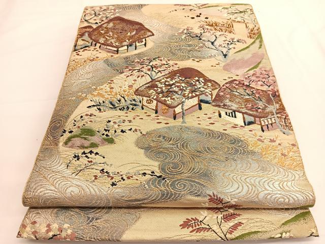 平和屋着物◎六通柄 本袋帯 唐織 御所解文 金銀糸 正絹 逸品 BAAV9563hv