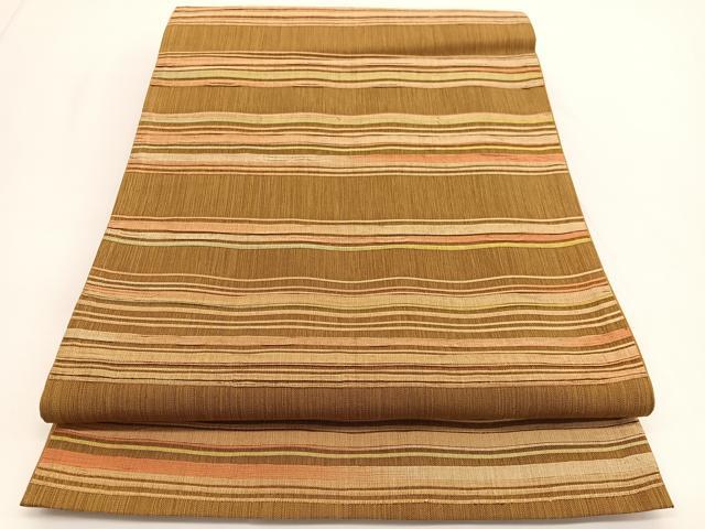 平和屋着物◎六通柄袋帯 ふくれ織 横段文 正絹 逸品 BAAV9645hv