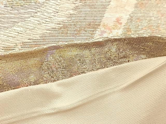 平和屋着物◎六通柄袋帯 伯楽 花喰い鳳凰 金銀糸 錦引箔 正絹 逸品 BAAV9670hv