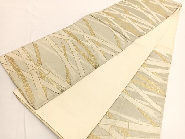 平和屋着物◎六通柄袋帯 唐織 竹 金糸 正絹 逸品 BAAV9677hv