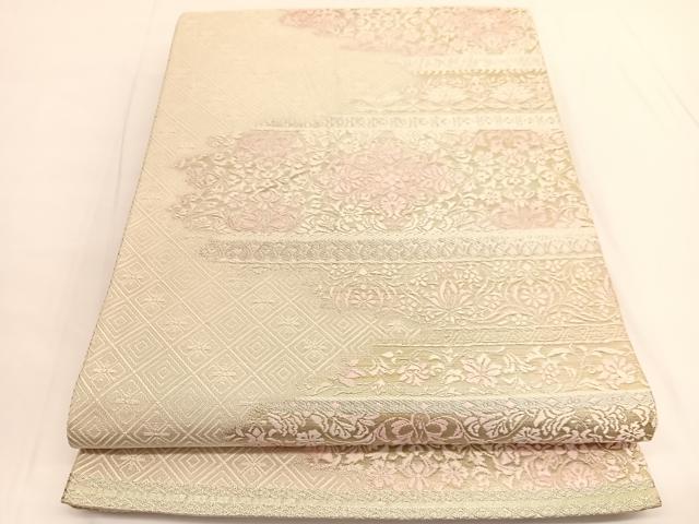 平和屋着物◎六通柄袋帯 唐織 宝相華花唐草文 金銀糸 正絹 逸品 BAAV9704hv