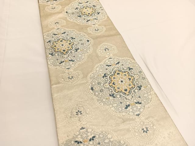 平和屋着物◎六通柄袋帯 唐織 飾花文 金銀糸 正絹 逸品 BAAV9724hv