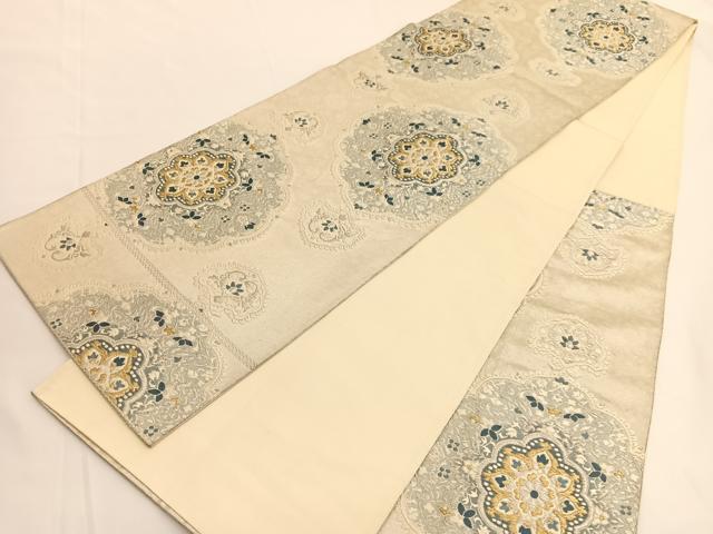 平和屋着物◎六通柄袋帯 唐織 飾花文 金銀糸 正絹 逸品 BAAV9724hv