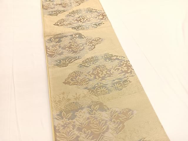 平和屋着物◎六通柄袋帯 更紗飾花文 金糸 正絹 逸品 BAAV9735hv