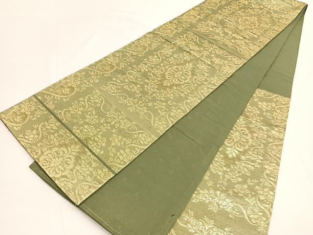 平和屋着物◎六通柄袋帯 飾花文 金糸 正絹 逸品 BAAV9804hv