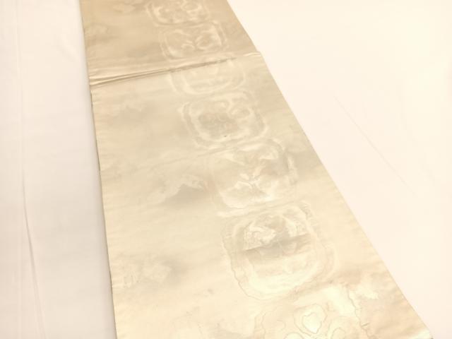 平和屋着物◎六通柄袋帯 色紙花文 銀糸 引箔 正絹 逸品 BAAV9871hv