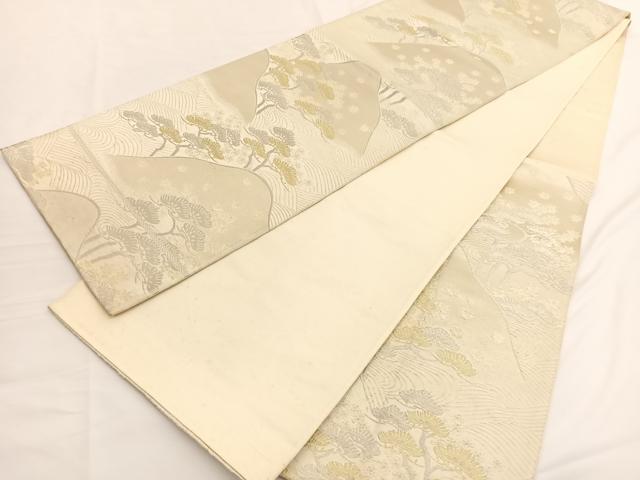 平和屋着物◎六通柄袋帯 唐織 浜松楓文 金銀糸正絹 逸品 BAAV9901hv