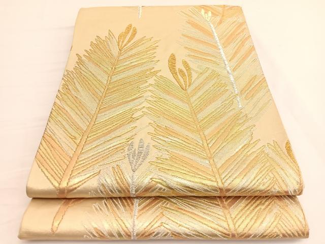 平和屋着物◎六通柄袋帯 若松葉 金銀糸 正絹 逸品 BAAV9964hv