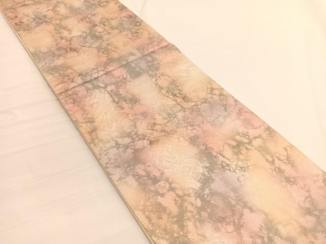 平和屋着物◎六通柄袋帯 ふくれ織 鳳凰花唐草文 銀糸 正絹 逸品 BAAV9994hv
