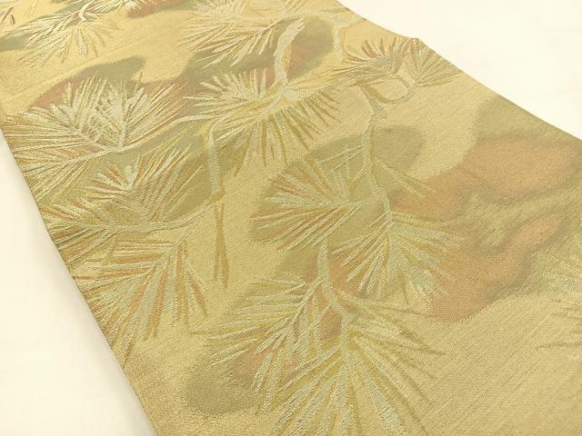平和屋着物◎六通柄袋帯 松 金銀糸 引箔 正絹 逸品 BAAW0012hj