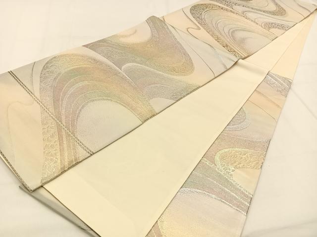 平和屋着物◎六通柄袋帯 更紗花文 金銀糸 引箔 正絹 逸品 BAAW0028hj