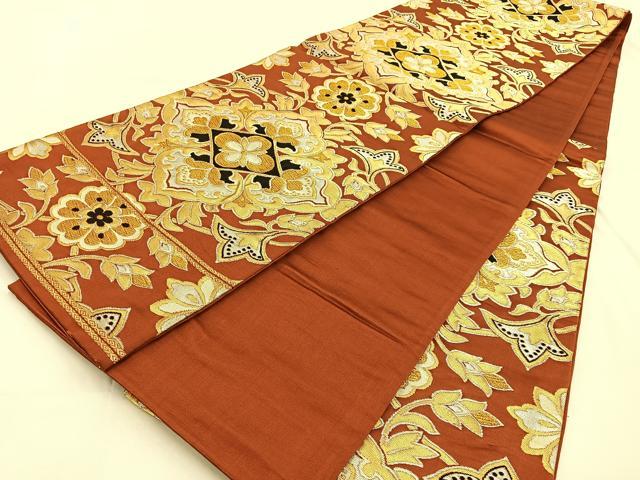 平和屋着物◎西陣どんす 六通柄袋帯 宝相華 金銀糸 正絹 逸品 BAAW0182hj