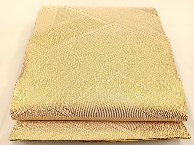 平和屋着物◎佐賀錦 両面 六通柄袋帯 鳳凰飛鶴花文 金糸 正絹 逸品 BAAW0232hj