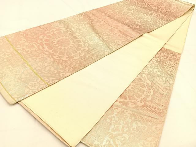 平和屋着物◎六通柄袋帯 正倉院 金糸 正絹 逸品 BAAW0296hj