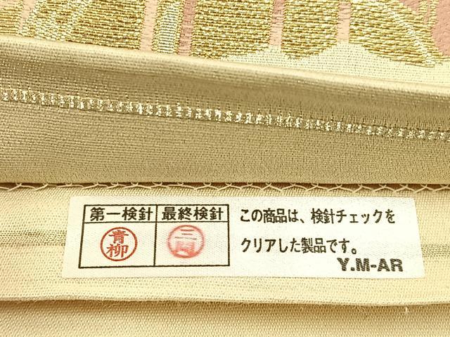 平和屋着物◎六通柄袋帯 名所風景文 金銀糸 正絹 逸品 BAAW0306hj