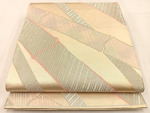 平和屋着物◎六通柄袋帯 唐織 綾彩錦 群竹 金銀糸 正絹 逸品 BAAW0316hj