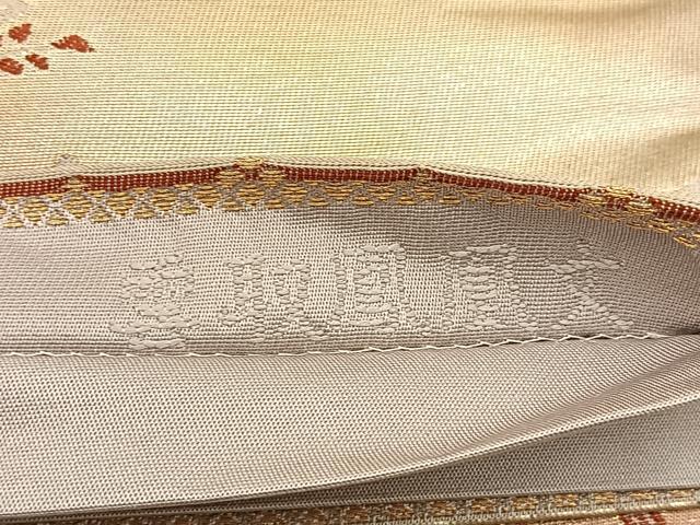 平和屋着物◎六通柄袋帯 みかげ錦 雲取鳳凰文 金銀糸 引箔 正絹 逸品 BAAW0331hj