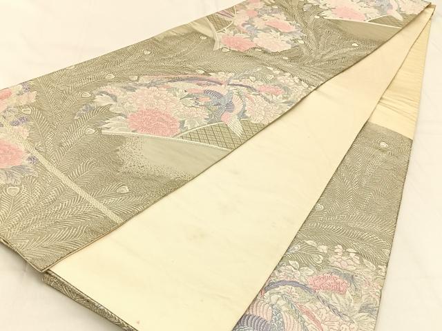 平和屋着物◎六通柄袋帯 唐織 華燭の宴 プラチナ箔 正絹 逸品 BAAW0339hj