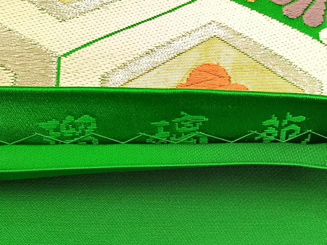 平和屋着物◎六通柄袋帯 唐織 瑠璃苑 亀甲花文 金銀糸 正絹 逸品 BAAW0346hj