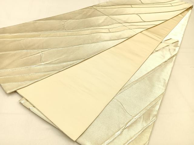 平和屋着物◎六通柄袋帯 群竹 銀糸 正絹 逸品 BAAW0356hj