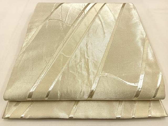 平和屋着物◎六通柄袋帯 群竹 銀糸 正絹 逸品 BAAW0356hj