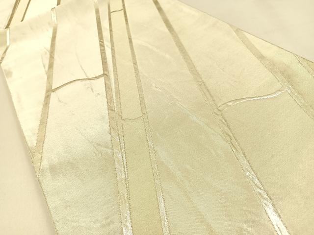 平和屋着物◎六通柄袋帯 群竹 銀糸 正絹 逸品 BAAW0356hj