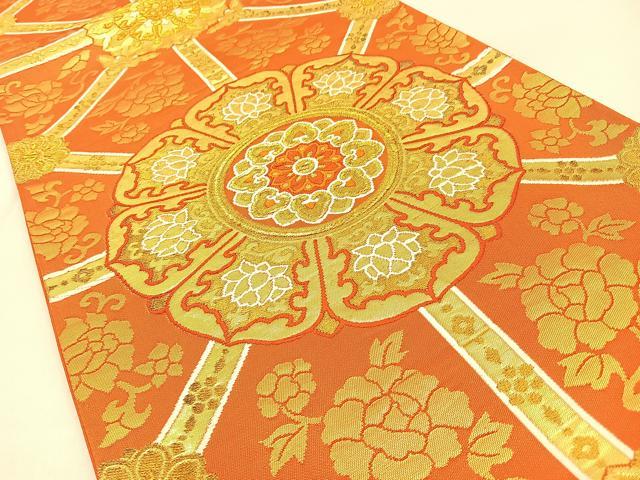平和屋着物◎六通柄袋帯 唐織 正倉院 金糸 正絹 逸品 BAAW0361hj