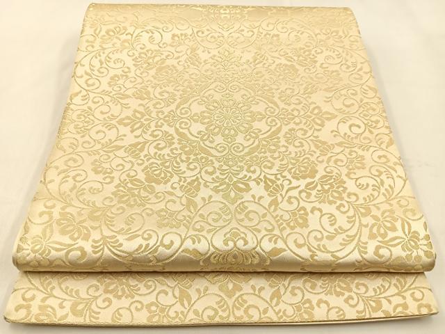 平和屋着物◎六通柄袋帯 宝相華 金糸 正絹 逸品 BAAW0367hj