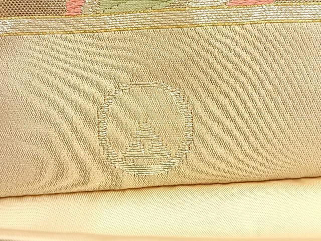 平和屋着物◎六通柄袋帯 唐織 孔雀羽 金銀糸 正絹 逸品 BAAW0472hj