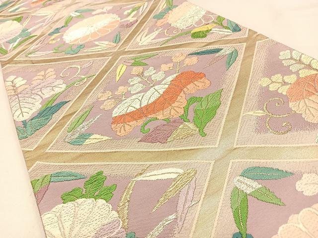 平和屋着物◎六通柄袋帯 唐織 菊桐文 金銀糸 正絹 逸品 BAAW0529hj