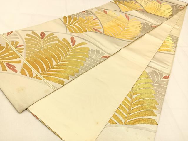 平和屋着物◎六通柄袋帯 唐織 松葉 金銀糸 正絹 逸品 BAAW0539hj