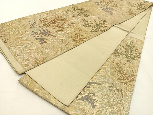 平和屋着物◎六通柄 京袋帯 松葉 金糸 正絹 逸品 BAAW0608hj